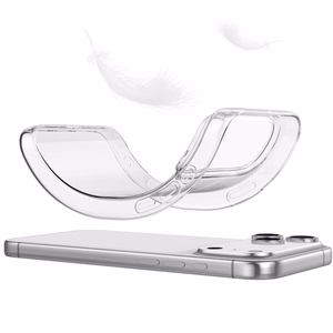 Skaidrus TPU dėklas iPhone 18 Pro / 17 Pro su apsauga nuo pirštų atspaudų