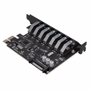 Orico PVU3 PCIe išplėtimo plokštė su 7 USB 3.0 jungtimis, skirta staliniams kompiuteriams – juoda