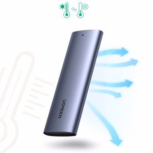 Ugreen M.2 SSD dėklas USB 3.2 Gen 2 (SuperSpeed USB 10 Gbps) + USB Type-C laidas 0,5m pilkas (CM400 10902)