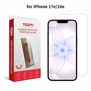 TOTI grūdintas stiklas 2D ekrano apsauga visam paviršiui, skirta iPhone 16e/17e, skaidri