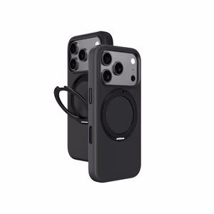 AmazingThing Cloudie dėklas telefonui iPhone 17 Pro Max su stovu – juodas