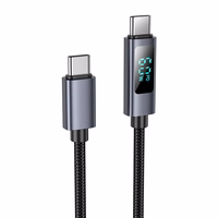 Kabelis USB C į USB C Hoco 3A 60W su skaitmenine indikacija 1 m X112 juodas