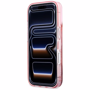 Karl Lagerfeld Liquid Glitter Karl Script Logo MagSafe Dėklas for iPhone 17 Pro Max - rožinis