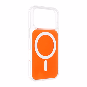 Case for iPhone 16 PRO MAX Clear Fusion Mag Cover compatible with MagSafe hermes orange