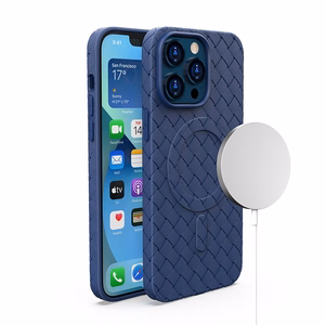 Magnetinis pintas dėklas iPhone 14 Pro - tamsiai mėlynas