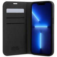 Karl Lagerfeld KLBKP14XSAKLHPG iPhone 14 Pro Max 6.7" Dėklas telefonui sidabrinis sidabrinis Saffiano Monograma