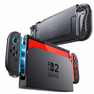 Supcase Crystal dėklas Nintendo Switch 2 - skaidriai juodas
