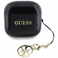 Belaidės ausinės TWS Guess Effect Printed Classic Logo & Charm juodos spalvos