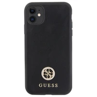 Guess Strass Metal Logo dėklas telefonui iPhone 11 / Xr 6.1" - Juodas