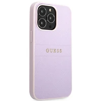 Guess Saffiano Stripe iPhone 13 Pro Max dėklas – violetinis