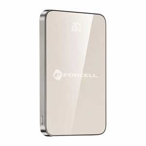 Išorinė baterija saderinta su MagSafe Forcell F-Energy SuperSlim F5K8 QC4.0 PD3.0 15W 5000 mAh titano dykumos spalva