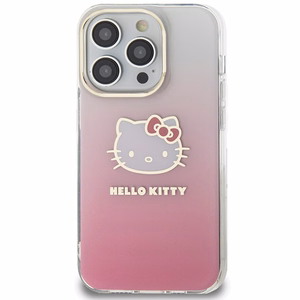 Hello Kitty IML gradiento elektropinis katės galvos dėklas telefonui iPhone 14 Pro - rožinis