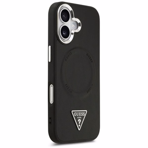 Guess Trikampio logotipo magnetinis dėklas iPhone 17 - juodas
