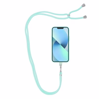 SWING (6mm) telefono dirželis, telefono pakabukas su reguliuojamu ilgiu / virvelės ilgis 165 cm (maks. 82,5 cm kilpoje) / ant peties arba kaklo – šviesiai žalias