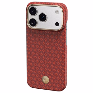 Raudonas „Benks Magnetic Armor Air Armor Grid 600D“ kevlaro dėklas su metaliniu rėmeliu (C.K.FL.AP.RD.0073), skirtas iPhone 18 Pro Max / iPhone 17 Pro Max
