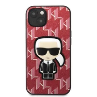 Karl Lagerfeld KLHCP13SPMNIKPI iPhone 13 mini 5.4" kietas dėklas raudonas/raudonas Monograma Ikonik Pleistras