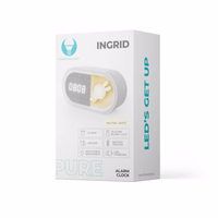 Alarm clock with LED Bunny night light PURE FNL-05 INGRID baltas long Forever Light