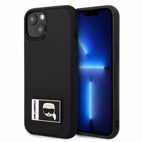 Dėklas telefonui Karl Lagerfeld KLHCP13S3DKPK iPhone 13 mini 5,4\" juodas / juodas kietasis dėklas Ikonik Patch
