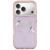 Karl Lagerfeld IML Choupettes Karl Script Logo MagSafe Case for iPhone 17 Pro Max - Pink