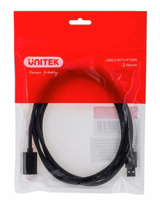UNITEK Y-C450GBK USB kabelis 2 m USB 2.0 USB A Juoda