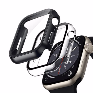 Crong Hybrid Watch Case apsauginis dėklas su integruotu stiklu, skirtas Apple Watch 44 mm, skaidrus