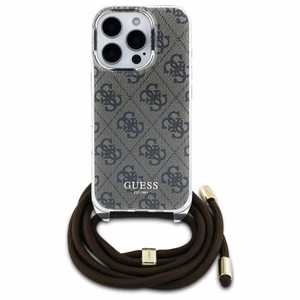 Guess Crossbody Cord 4G Print dėklas iPhone 16 Pro Max - rudas