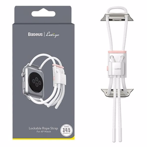 Dirželis Baseus Lets go skirtas Apple Watch Series 42 / 44mm baltas/rožinis