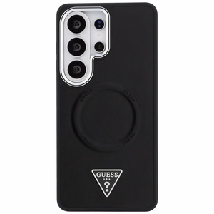 Guess dėklas Embossed Ring Triangle Logo MagSafe skirtas Samsung Galaxy S26 Ultra juodas