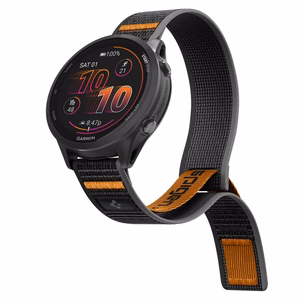 Spigen Athlex Airna Garmin Quick Release 22 mm dirželis, juodas ir oranžinis