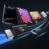 "Orico" USB4 Thunderbolt5 kabelis 80Gbps 240W USB-C į USB-C 2 m - juodas