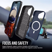 Dėklas Perfectionists Triangle Mag Case Apple iPhone 15 tamsiai mėlynas