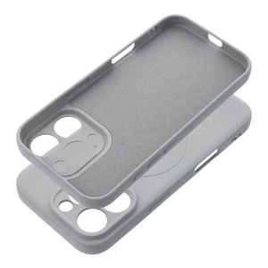 Silikoninis magnetinis dėklas telefonui, suderinamas su MagSafe, skirtas iPhone 16 Pro, titano spalvos