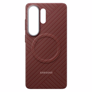 Samsung Carbon Magnet Dėklas Samsung Galaxy S26 Ultra, suderinamas su MagSafe - raudonas