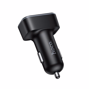 Įkroviklis automobilinis Hoco Z63A 42W (2xUSB 1xUSB-C LCD) juodas