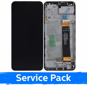 Ekranas skirtas Samsung A235 A23 4G juodas su rėmeliu (Service Pack)