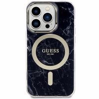 Guess GUHMP14XPCUMAK iPhone 14 Pro Max 6.7" juodas kietas dėklas Marble Magnetinis
