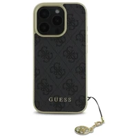 Guess 4G Charms Kolekcijos dėklas iPhone 16 Pro - juodas