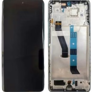 Originalus žalias Xiaomi Poco M8 5G ekrano modulis su jutikliniu stiklu ir rėmeliu (serviso pakuotė)