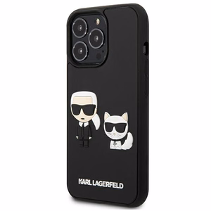 Karl Lagerfeld KLHCP13L3DRKCK iPhone 13 Pro / 13 6.1" juodas kietas dėklas Karl&Choupette Ikonik 3D