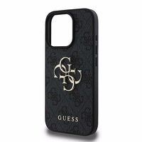 Guess 4G Didelis logotipo dėklas telefonui iPhone 16 Pro - juodas