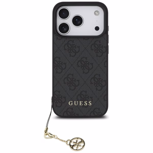 Guess 4G Charms Collection MagSafe dėklas telefonui iPhone 17 Pro - juodas