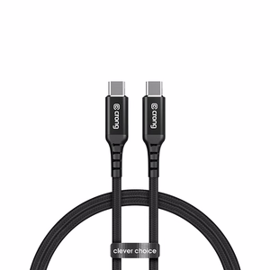 Crong Armor Link USB-C–USB-C laidas, 200 cm, 100 W PD, 5 A, juodas