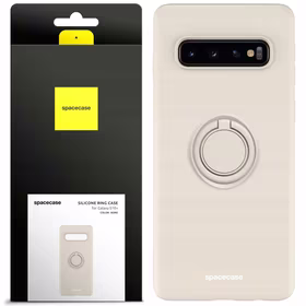 Spacecase Silikoninis dėklas su žiedu Galaxy S10+ kaulo spalvos
