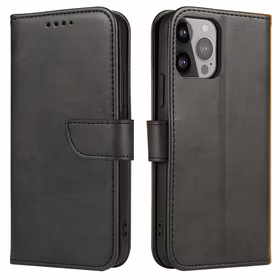Magnet Case dėklas telefonui Asus Zenfone 9 su atverčiamu dangteliu, pinigine ir stovu, juodas