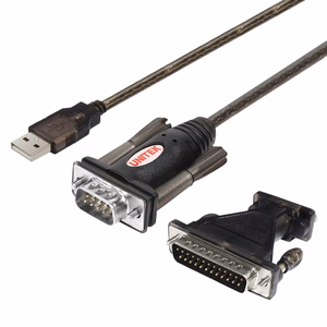 UNITEK Y-105A nuoseklus laidas Juodas 1,5 m USB Type-A DB-9