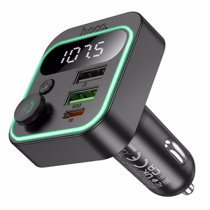 Automobilio Bluetooth siųstuvas Hoco QC3.0 PD 20W E85 juodas
