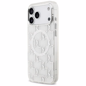 Karl Lagerfeld IML KL Monograma Magnetinis dėklas telefonui iPhone 17 Pro Max - baltas