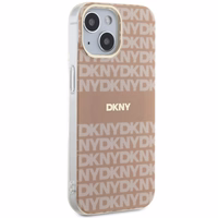 DKNY IML mono ir juostų magnetinis dėklas telefonui iPhone 15 / 14 / 13 - rožinis