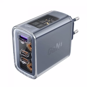 Įkroviklis Acefast GaN pilkas 65W (2xPD / 1xQC3.0)