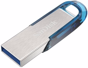 SanDisk Ultra Flair USB atmintinė 128 GB USB Type-A 3.2 Gen 1 mėlyna, sidabrinė